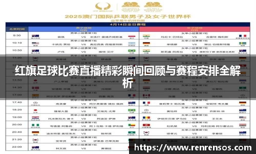 红旗足球比赛直播精彩瞬间回顾与赛程安排全解析